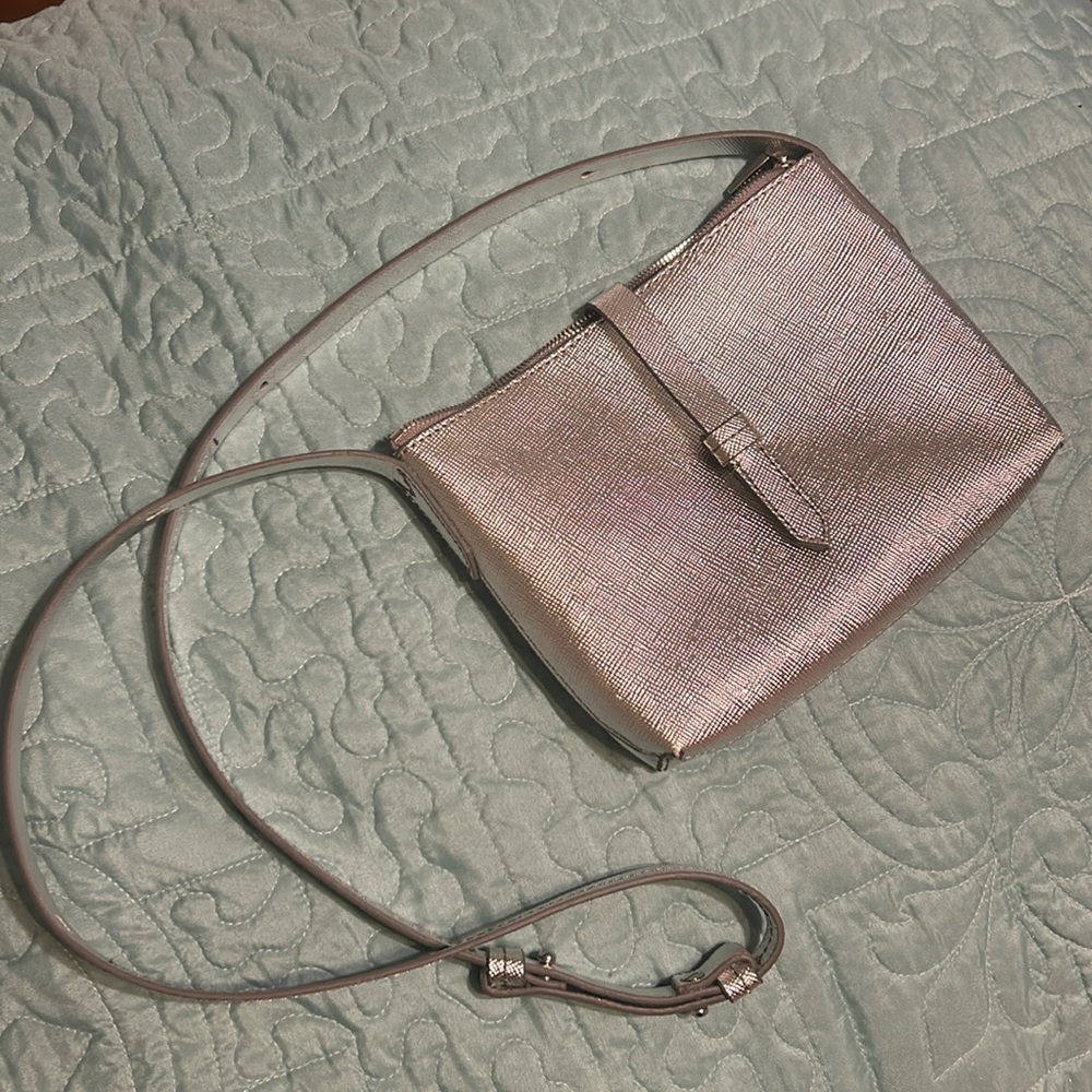 J. Crew Parker Crossbody Silver Metallic